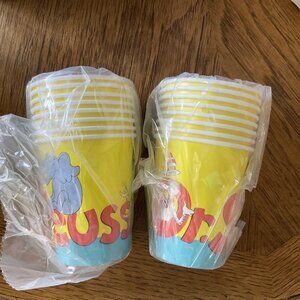 DR SEUSS LOT 2 X 9 oz. Paper Cups (8pc) Birthday Party Supplies Kids New 16 Tota